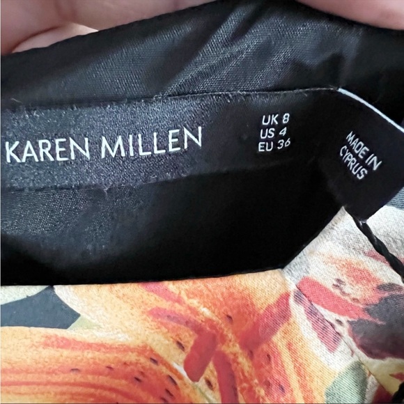Karen Millen floral tropical knee length dress, sz 4 - Picture 7 of 7